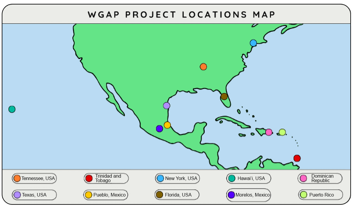 Map of the locations of the WGAP projects